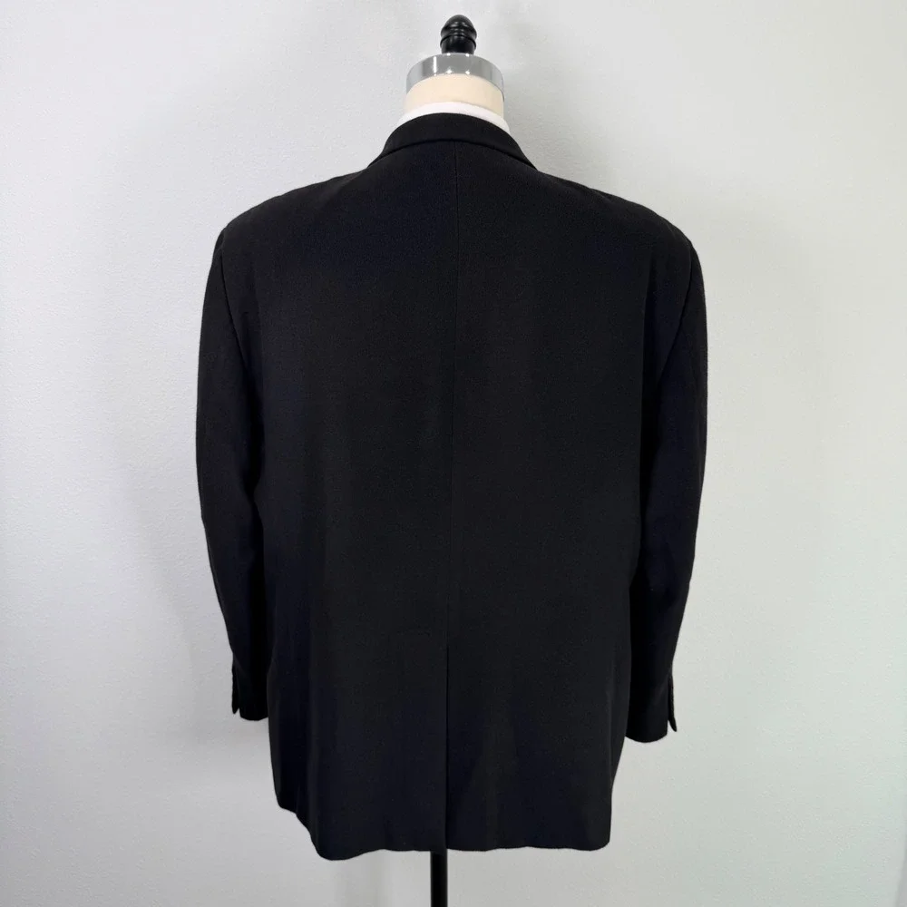 Nautica Mens Black 2 Button Blazer Sport Coat Jacket 50R Cashmere-like Fabric